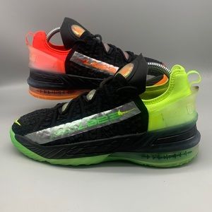 Nike LeBron XVIII 18 GS Black Crimson Volt Shoes CW2760-009 Size 6Y Women's 7.5